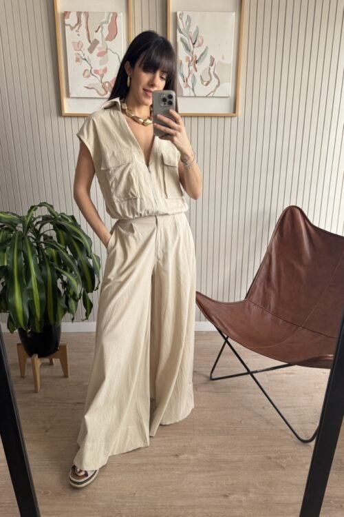 Alternative view of CHALECO MINERVA BEIGE