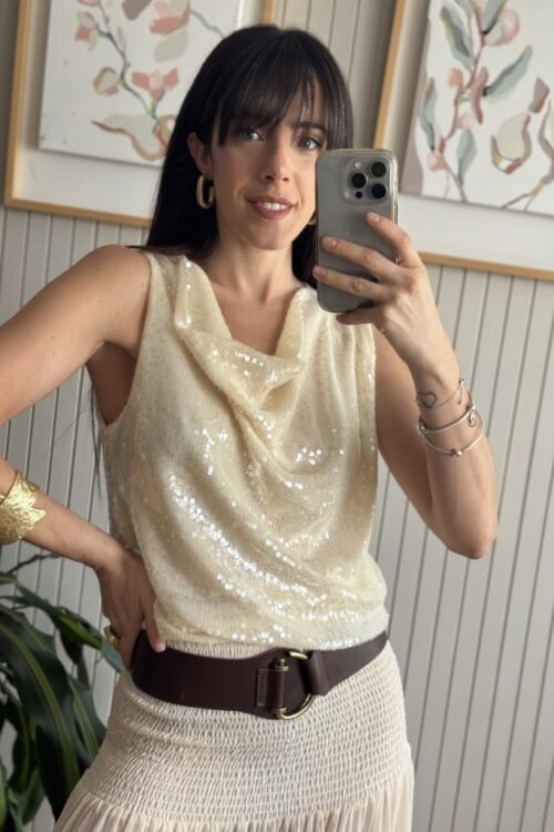 Alternative view of BLUSA OLEO BEIGE