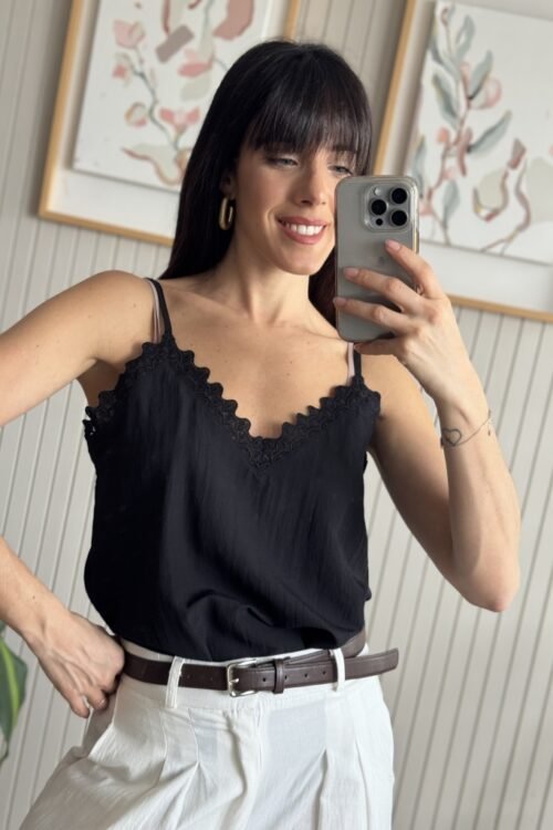 Alternative view of TOP LENCERO NEGRO