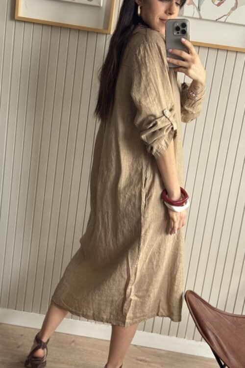 Alternative view of VESTIDO CAMISERO TOST 100% LINO