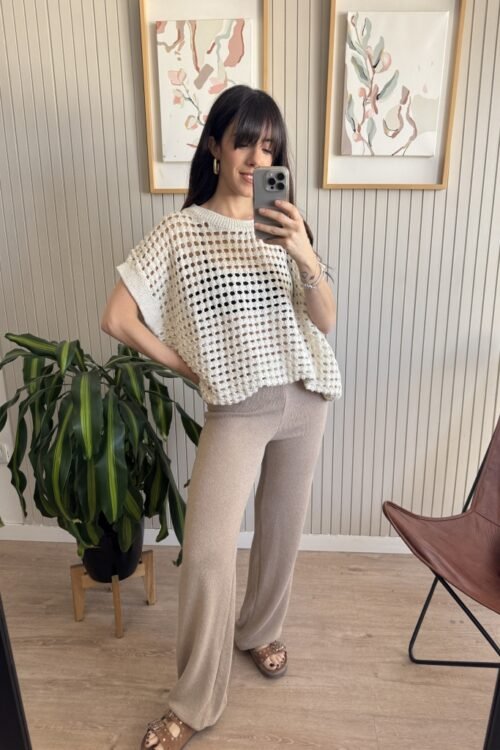 Alternative view of PANTALON LOBI BEIGE