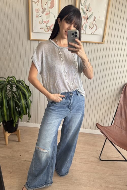 Alternative view of JEAN WIDE LEG ZAI ROCK