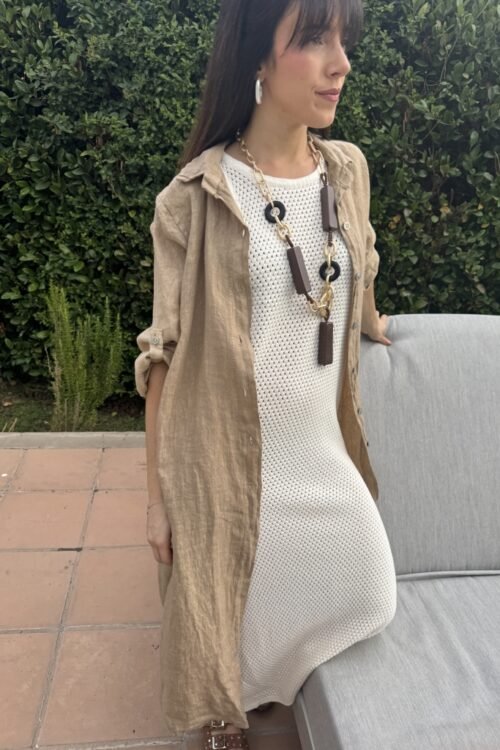 VESTIDO CAMISERO TOST 100% LINO