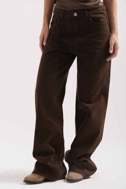 PANTALON WIDE LEG CHOCO