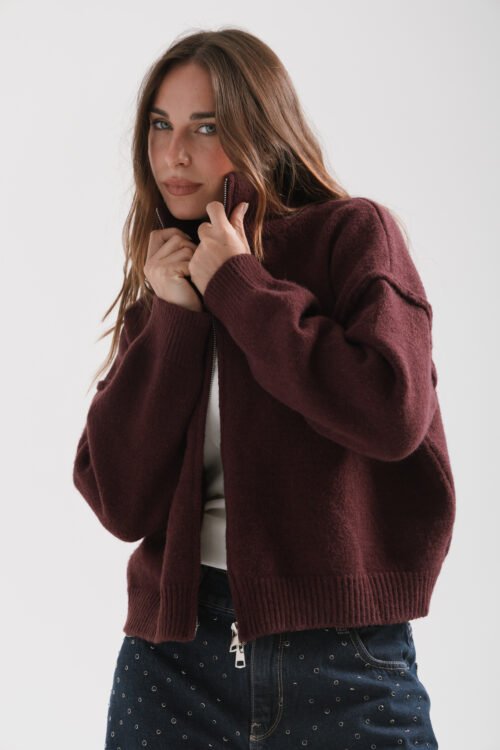 CARDIGAN DOR BORDO