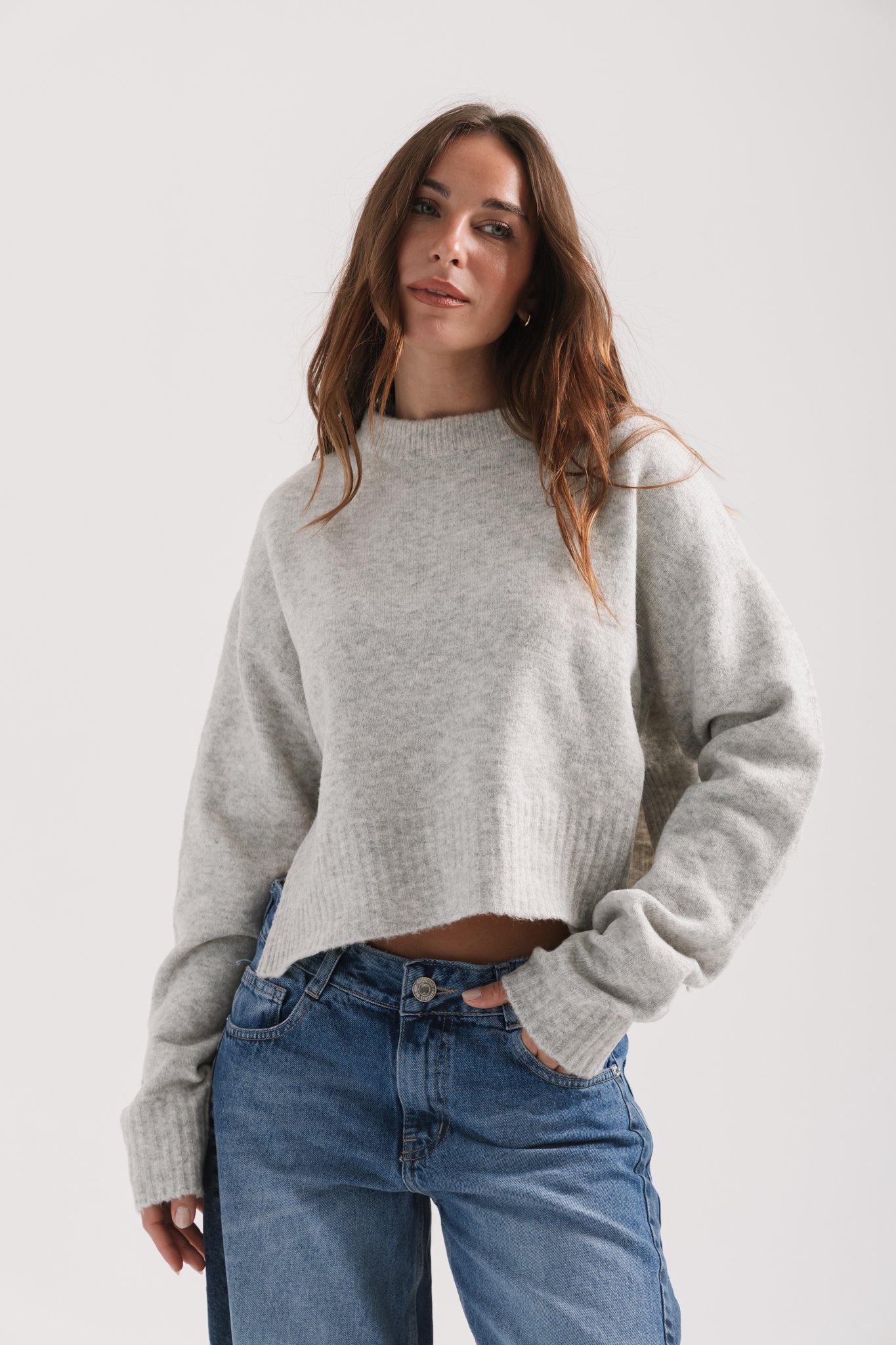 SWEATER COMBA GRIS