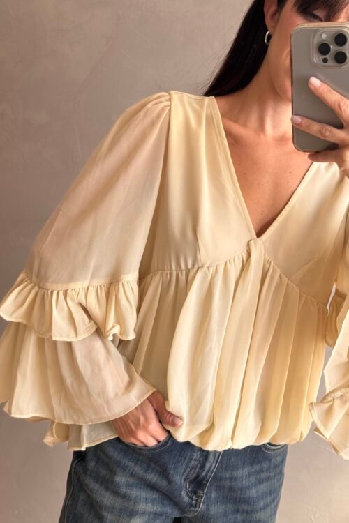 Alternative view of BLUSA MACA VAINILLA