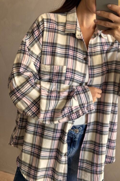 Alternative view of CAMISA TARTAN ROSA