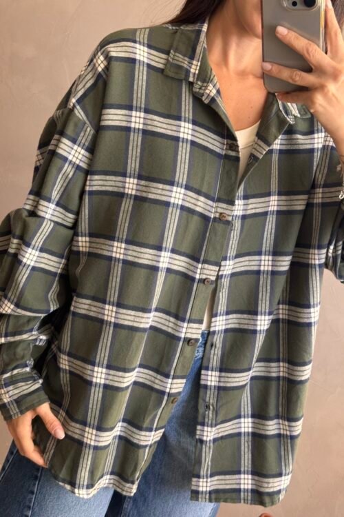 Alternative view of CAMISA TARTAN VERDE