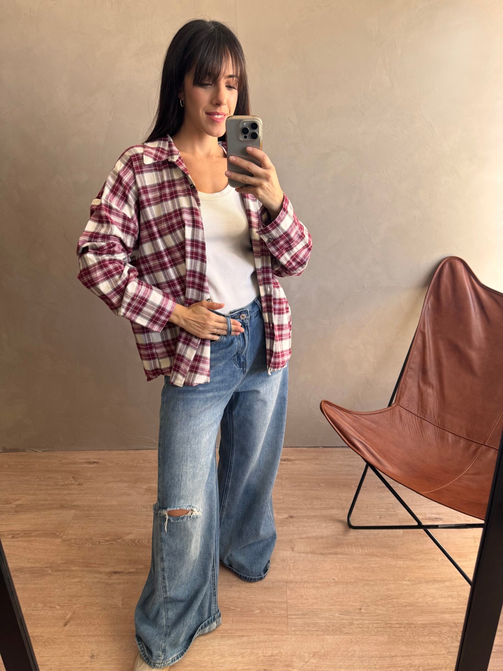 CAMISA TARTAN CHERRY