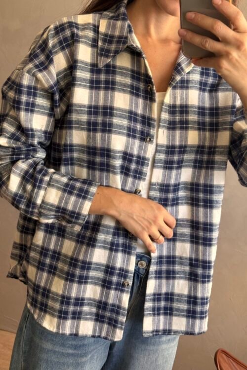 Alternative view of CAMISA TARTAN BLUE