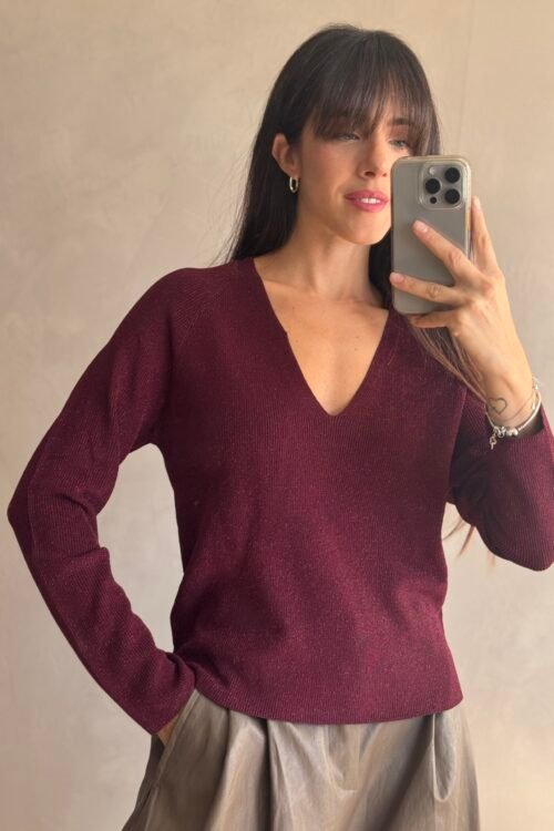 Alternative view of SWEATER RIAS BORDO