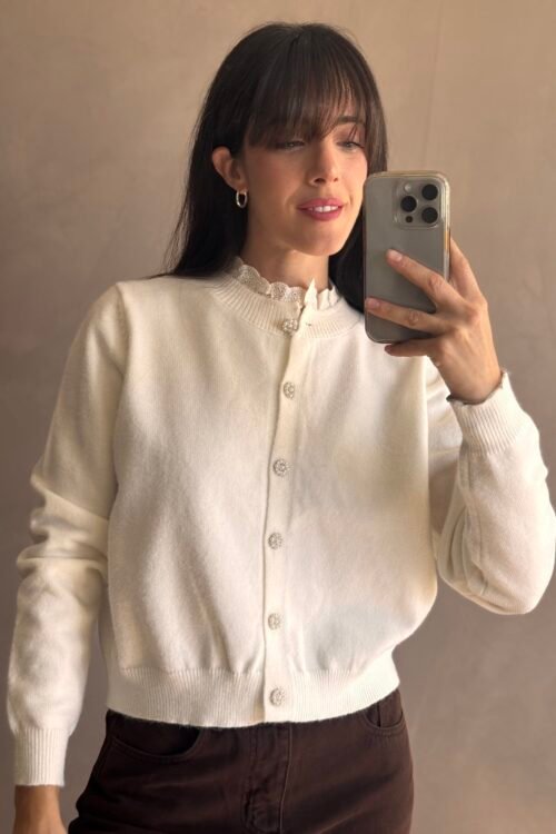 CARDIGAN FLOR BLANCO