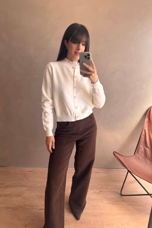 Alternative view of CARDIGAN FLOR BLANCO