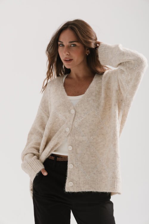 CARDIGAN BOW NAT