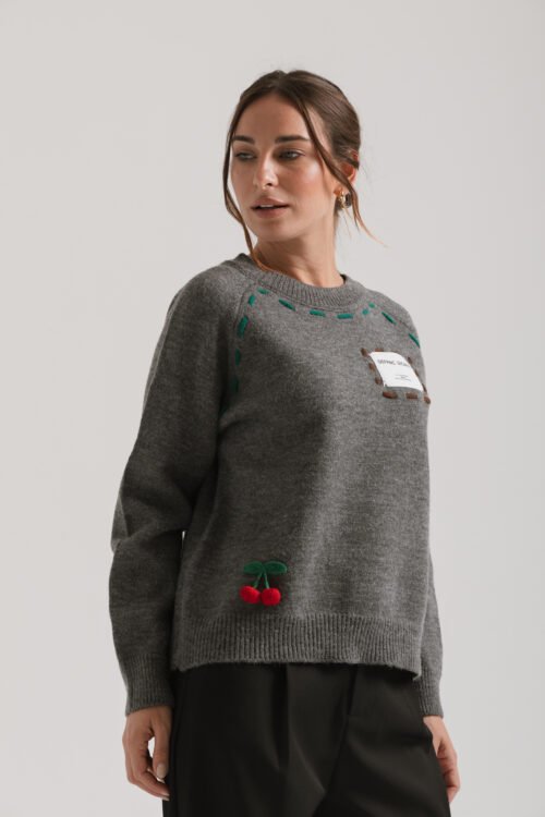 Alternative view of SWEATER CHERRY GRIS
