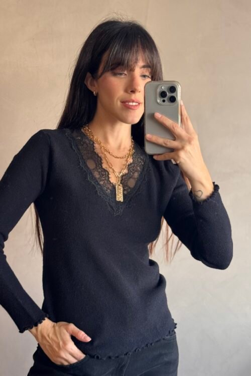 SWEATER MUSE NEGRO