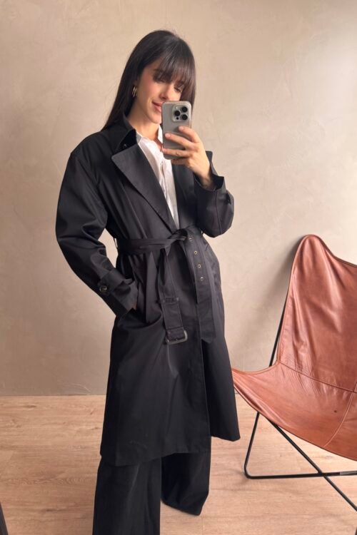 TRENCH LARGO NEGRO