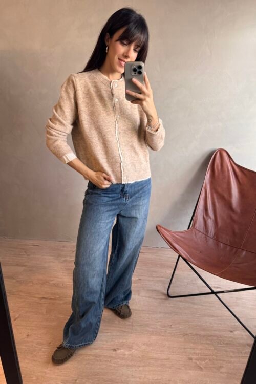Alternative view of CARDIGAN DOUBLE BEIGE