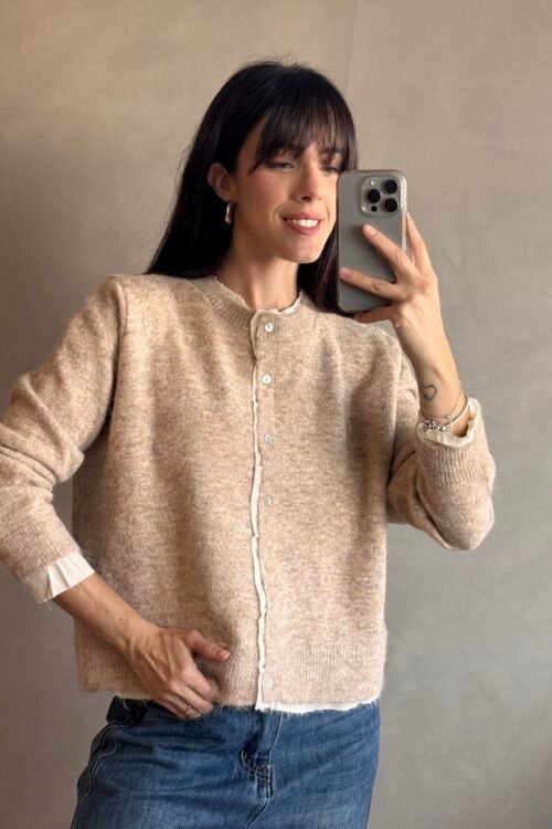 CARDIGAN DOUBLE BEIGE
