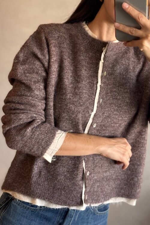 Alternative view of CARDIGAN DOUBLE BROWN