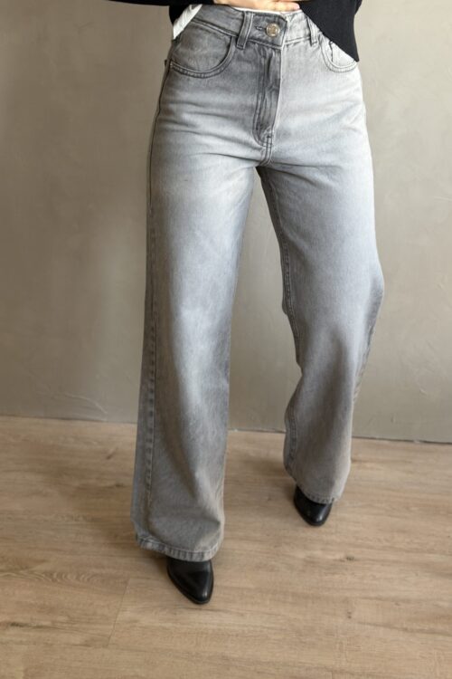 JEAN WIDE LEG GREY