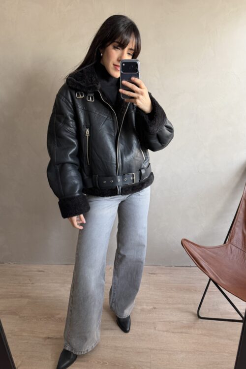 Alternative view of JEAN WIDE LEG GREY