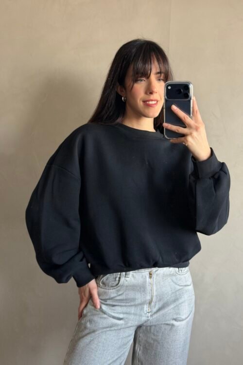 BUZO CROP NEGRO