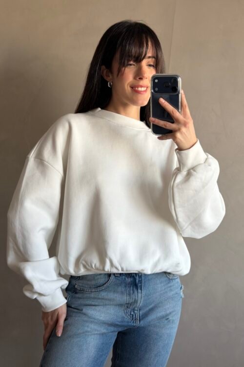 BUZO CROP BLANCO