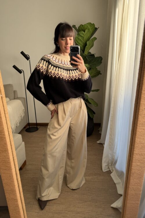 Alternative view of PANTALON SASTRERO BEIGE