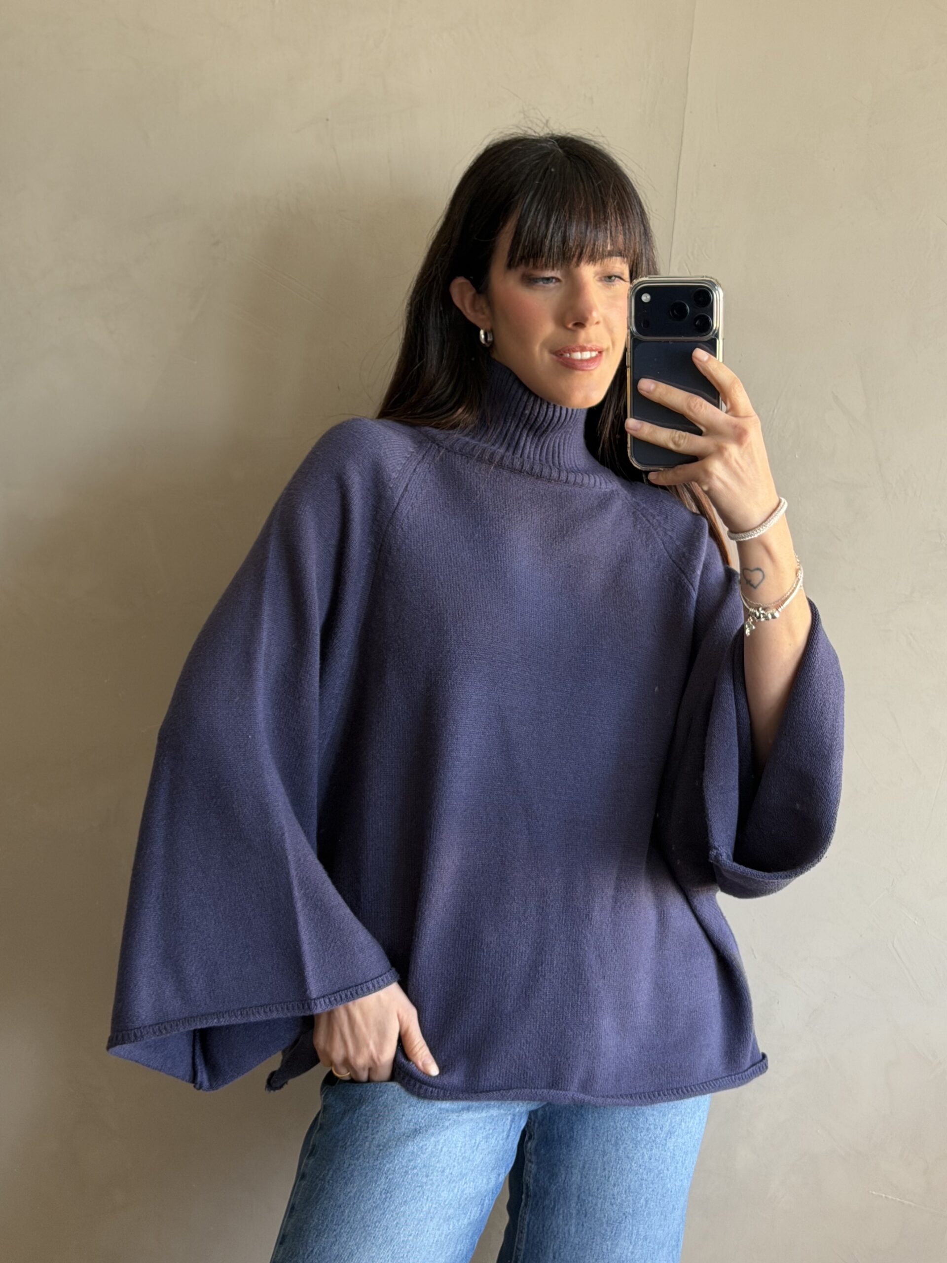 PONCHO MIRNA AZUL