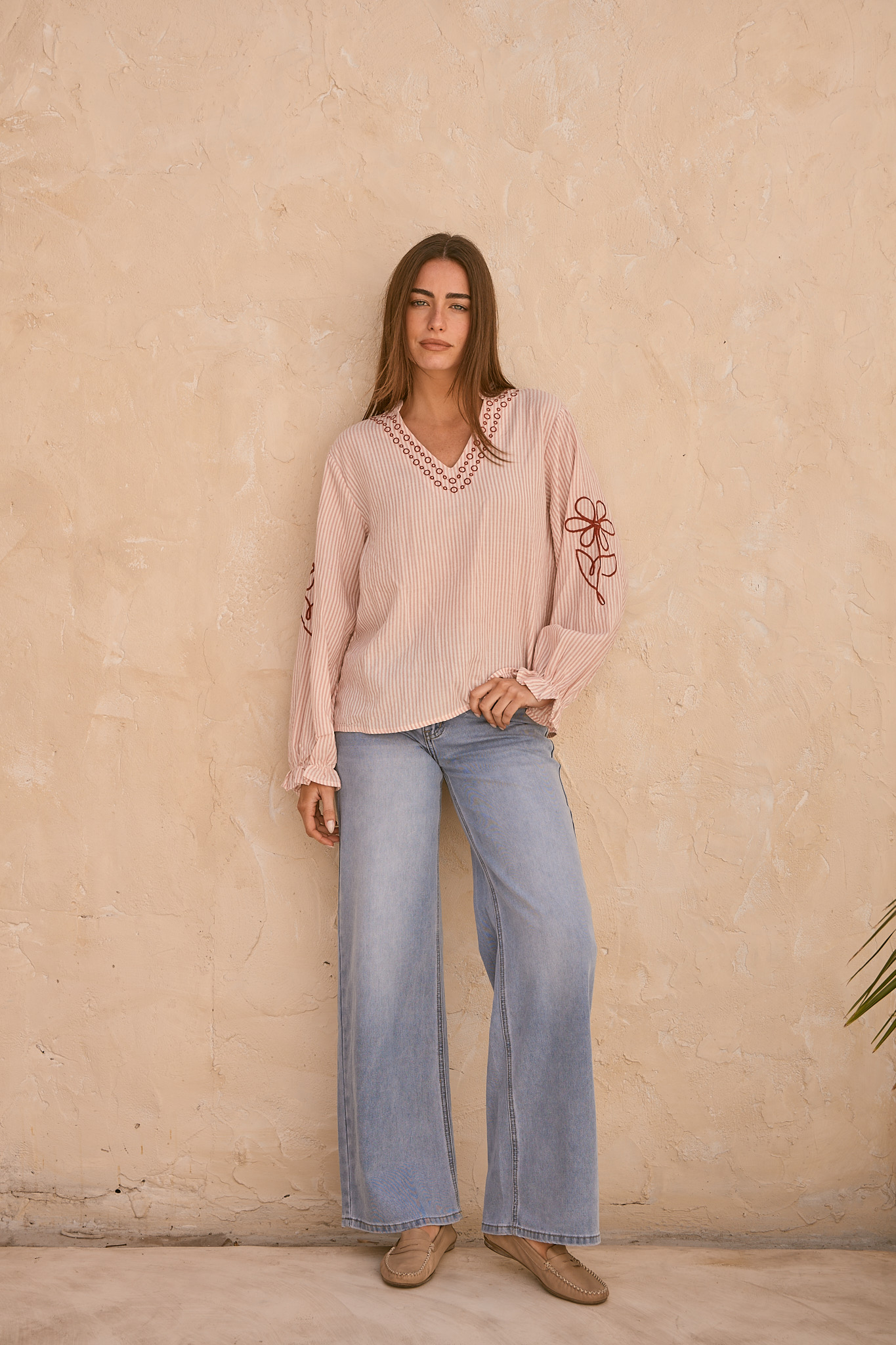 JEAN WIDE LEG DORADO - Imagen 4