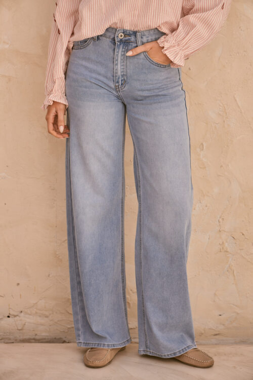 JEAN WIDE LEG DORADO