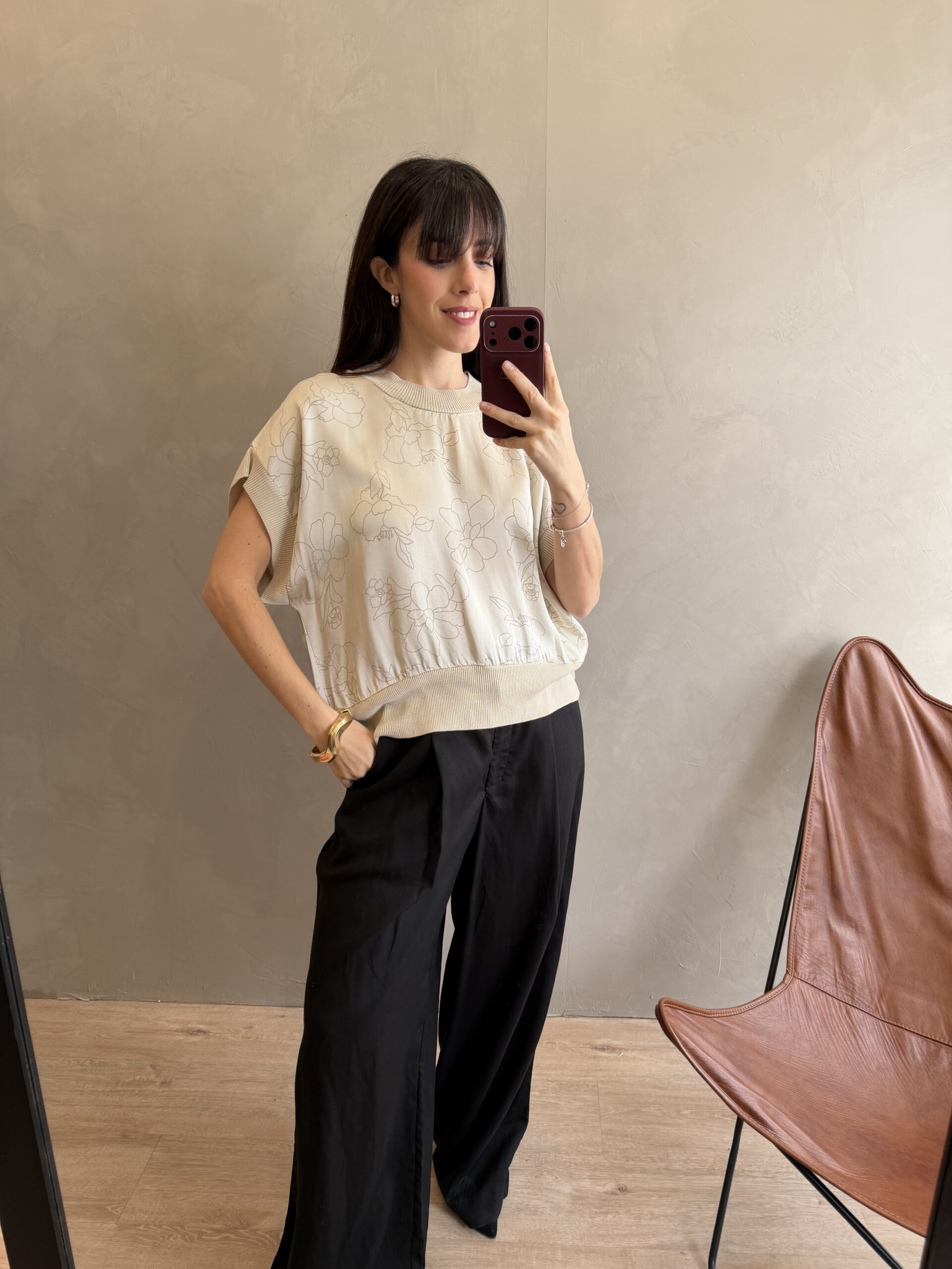 BLUSA PALM BEIGE - Imagen 3