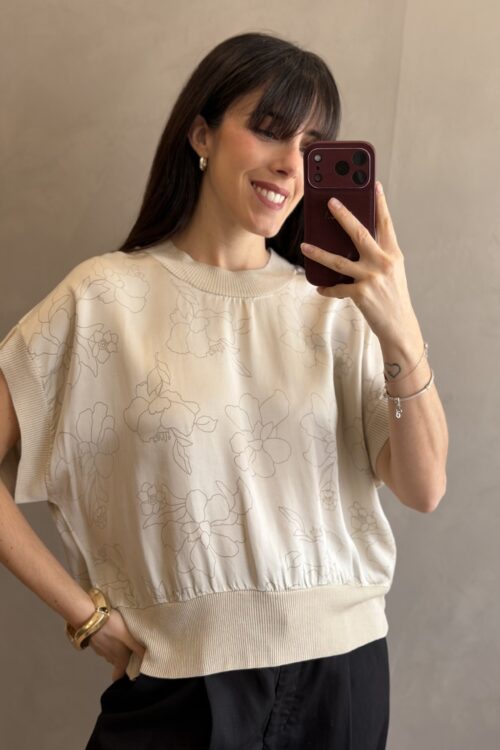 BLUSA PALM BEIGE