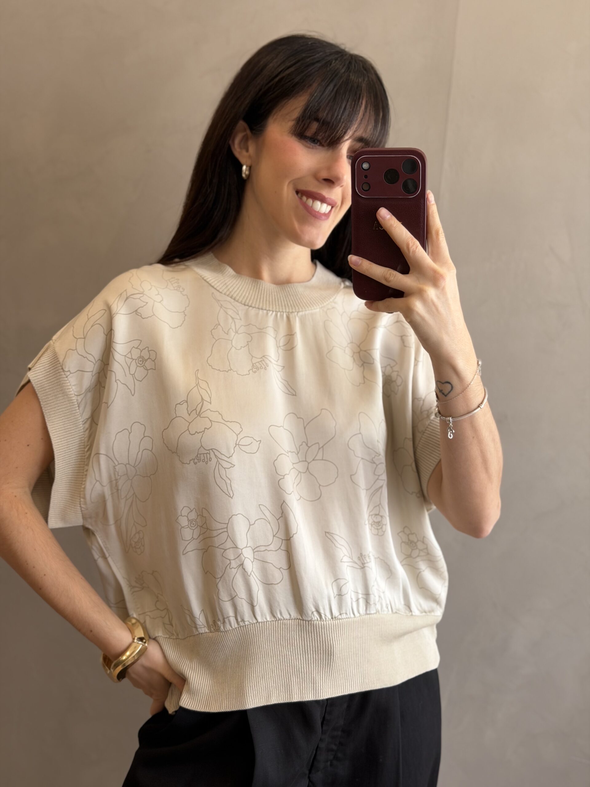 BLUSA PALM BEIGE