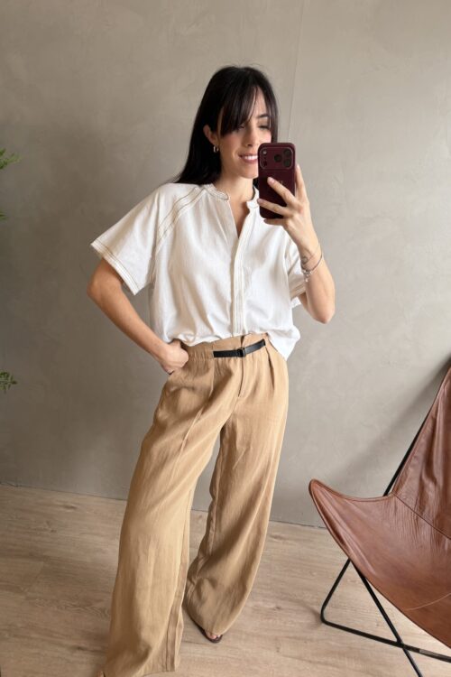 Alternative view of PANTALON BEJA BEIGE