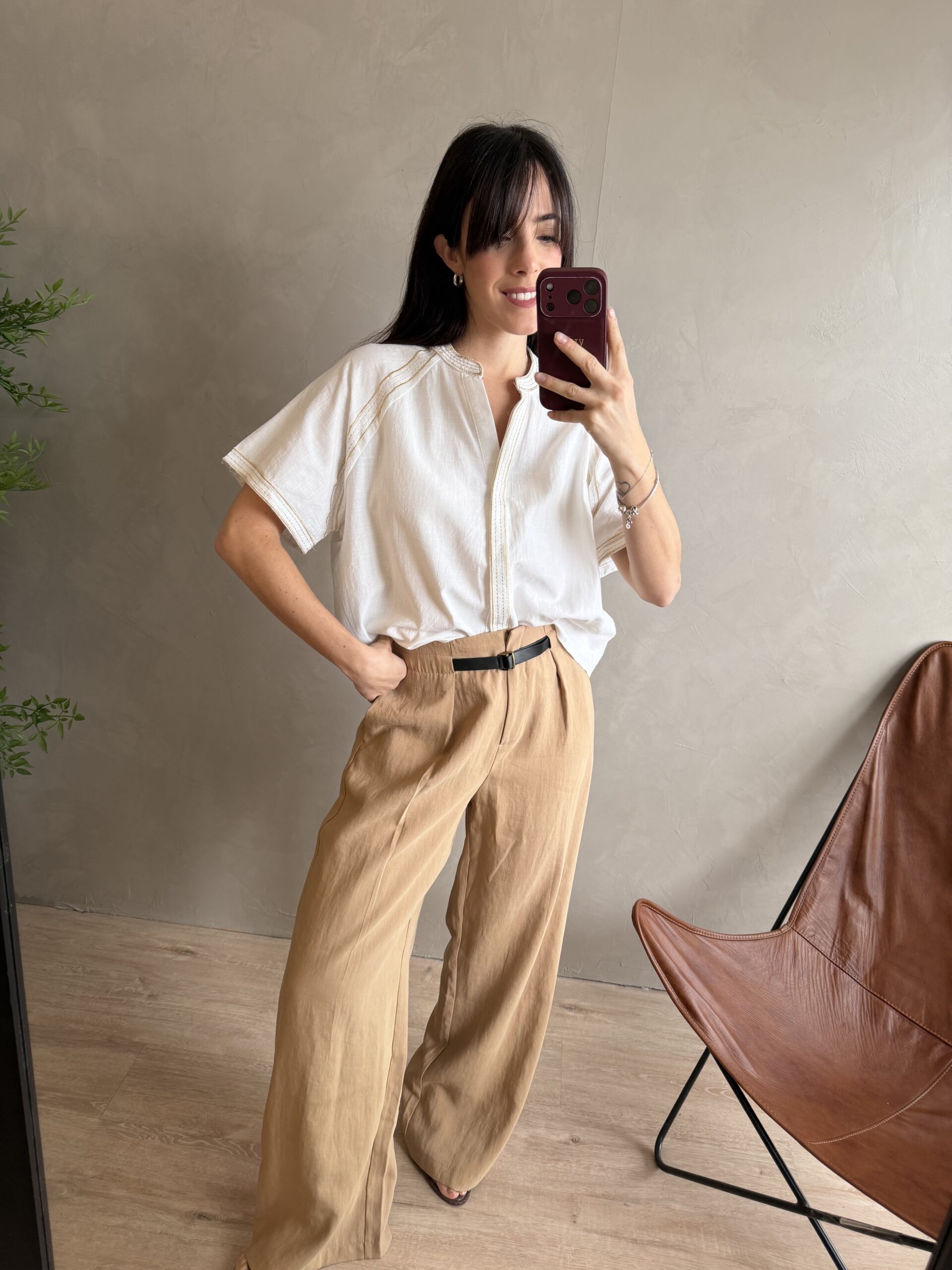 PANTALON BEJA BEIGE - Imagen 2